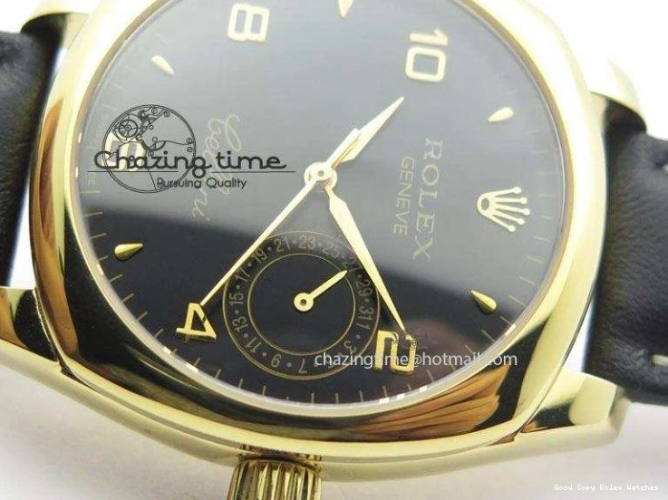 AAA Replica Watches YG On 3879 Numeral Black Leather Cellini Dial A Date Strap Black NewStyle Markers 0101